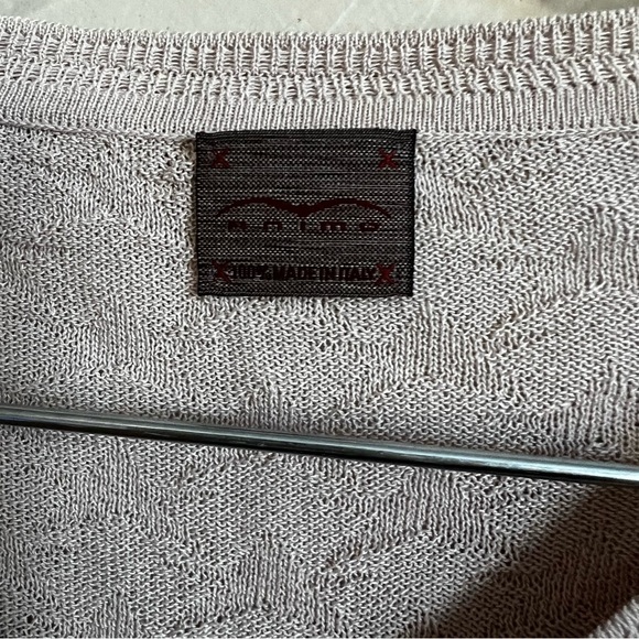 Animo Solei Made In Italy Mauve Beige Equestrian Long Sleeve V Neck Sweater - Picture 3 of 7